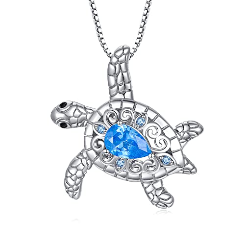 REDSUN Schildkröte Halskette 925 Sterling Silber Meeresthema kette Schildkröte Halskette Zirkonia Anhänger Frauen Schmuck Mutter Geschenke,kette schildkröte von REDSUN