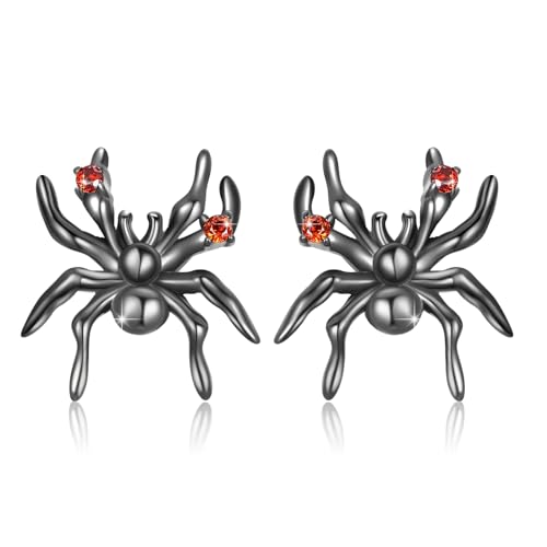 Spinne Ohrstecker 925 Sterling Silber Ohrringe Schwarz Spinnen Ohrstecker Halloween Ohrringe Hypoallergene Schmuck Geschenke für Damen von REDSUN