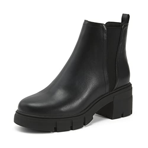 REDTOP Damen Chelsea Boots Elastic Chunky Block Heel Platform Lug Sole Ankle Booties, Schwarz, 41 EU REDTOP Damen Chelsea Boots Elastic Chunky Block Heel Platform Lug Sole Ankle Booties, Schwarz, 41 EU von REDTOP