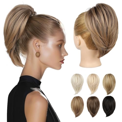 REECHO Ponytail Extension, kurzer glatter Ponytail Extension, Haarkrallen Dutt Haarteil unordentlicher Dutt natürliches Kunsthaar falscher Pferdeschwanz Haarverlängerung für Damen REECHO Ponytail Extension, kurzer glatter Ponytail Extension, Haarkrallen Dutt Haarteil unordentlicher Dutt natürliches Kunsthaar falscher Pferdeschwanz Haarverlängerung für Damen von REECHO