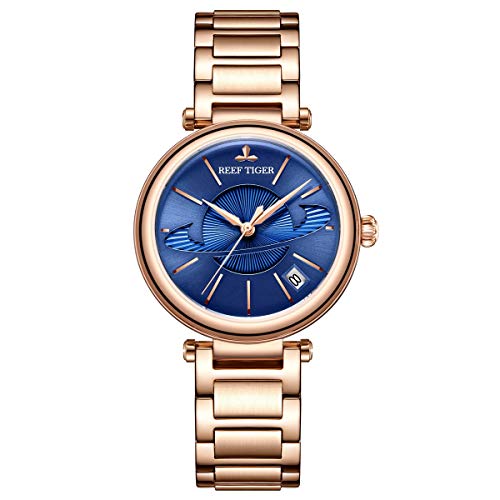 REEF TIGER Damenuhr Analog Automatik mit Rosegold Armband RGA1591-PLP, Armband von REEF TIGER