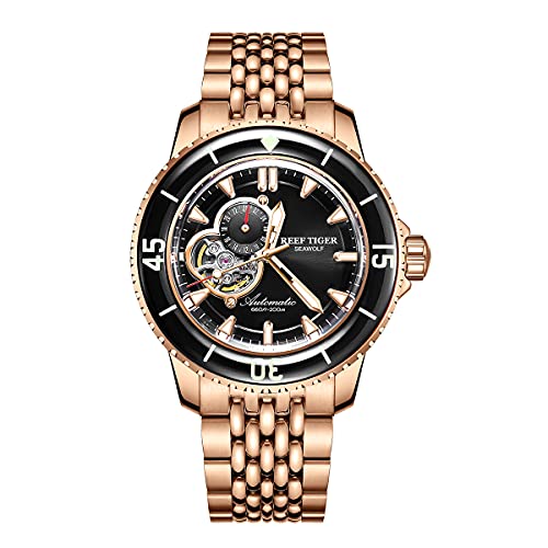 REEF TIGER Herrenuhr Analog Automatik mit Rosegold Armband RGA3039-PBP von REEF TIGER