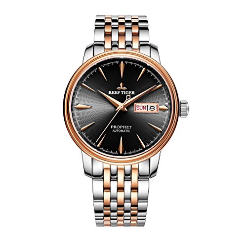 REEF TIGER Herren Uhr Analog Automatik mit Edelstahl Armband RGA8236-PBT von REEF TIGER
