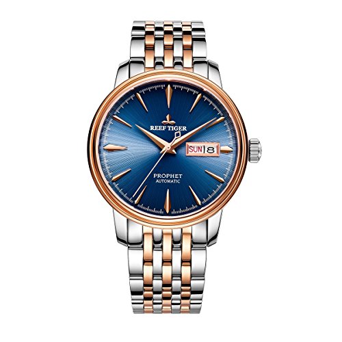 REEF TIGER Herren Uhr Analog Automatik mit Edelstahl Armband RGA8236-PLT von REEF TIGER