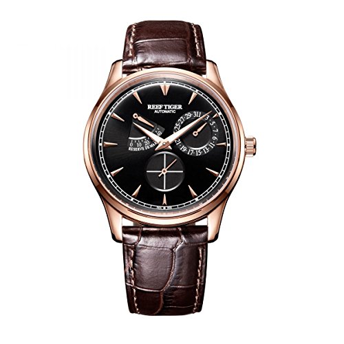 REEF TIGER Herren Uhr Analog Automatik mit Leder Armband RGA1980-PBS von REEF TIGER