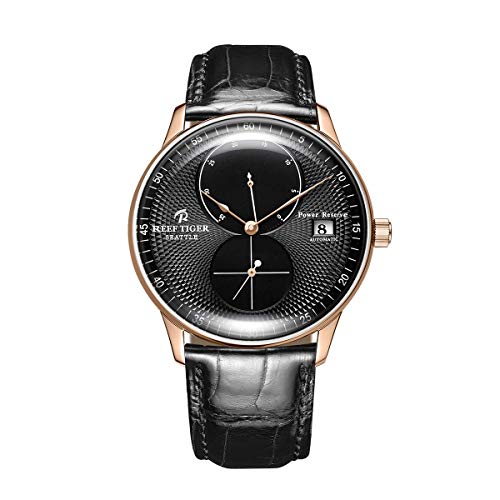 REEF TIGER Herren Uhr analog Automatik mit Leder Armband ORGA82B0-PBB von REEF TIGER