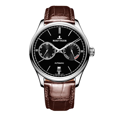 REEF TIGER Herren Uhr analog Automatik mit Leder Armband RGA1620-YBS von REEF TIGER