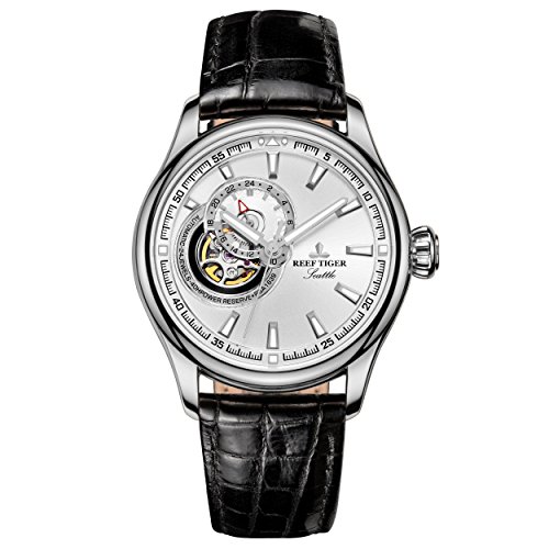 REEF TIGER Herren Uhr analog Automatik mit Leder Armband RGA1639-YWB von REEF TIGER