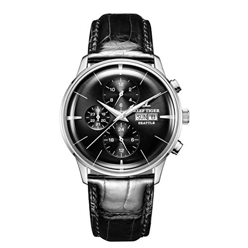 REEF TIGER Herren Uhr analog Automatik mit Leder Armband RGA1699-YBB von REEF TIGER