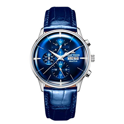 REEF TIGER Herren Uhr analog Automatik mit Leder Armband RGA1699-YLS von REEF TIGER