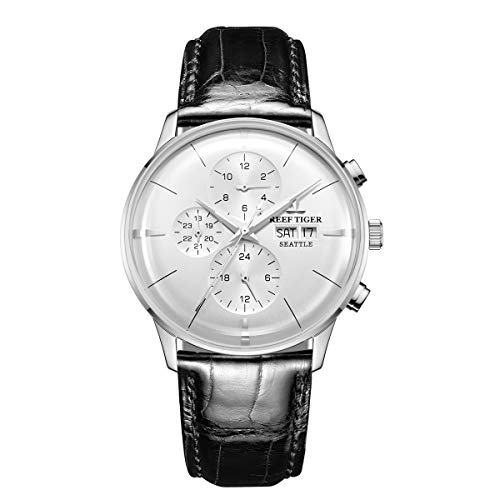 REEF TIGER Herren Uhr analog Automatik mit Leder Armband RGA1699-YWB von REEF TIGER
