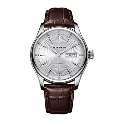 REEF TIGER Herren Uhr analog Automatik mit Leder Armband RGA8232-YWS von REEF TIGER