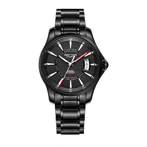 REEF TIGER Herren Uhr analog Automatik mit PVD Armband RGA166-BBBR von REEF TIGER