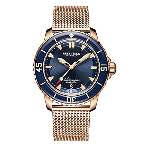REEF TIGER Herrenuhr Analog Automatik mit Rosegold Armband RGA3035-PLP von REEF TIGER