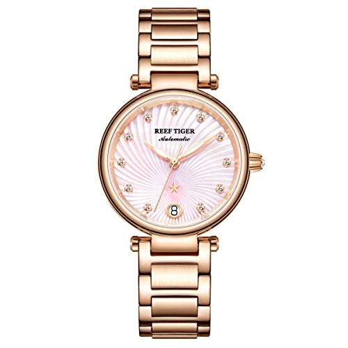 REEF TIGER Damen Analog Automatik Uhr mit Rosegold Armband RGA1590-PPP von REEF TIGER