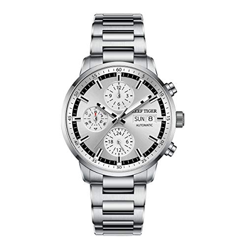 REEF TIGER Herren Multifunktional Automatik mit Edelstahl Armband RGA1659 (RGA1659-YWY) von REEF TIGER