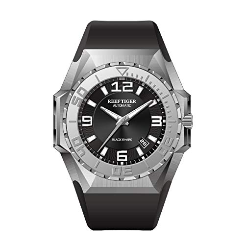 REEF TIGER Herren Taucheruhr analog Automatik mit Kautschuk Armband RGA6903 (RGA6903-YBBR) von REEF TIGER