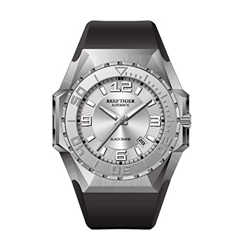 REEF TIGER Herren Taucheruhr analog Automatik mit Kautschuk Armband RGA6903 (RGA6903-YWBR) von REEF TIGER