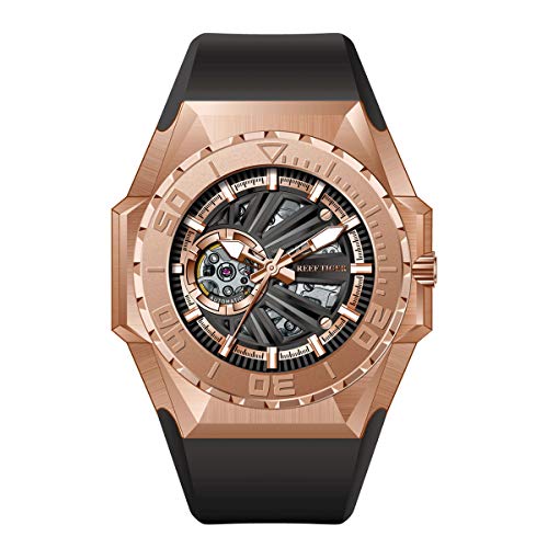 REEF TIGER Herren Tourbillon Automatik mit Edelstahl Armband RGA6903S (RGA6903S-PBBR) von REEF TIGER