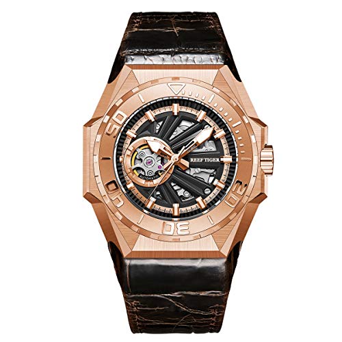 REEF TIGER Herren Tourbillon Automatik mit Edelstahl Armband RGA6903S (RGA6903S-PBWL) von REEF TIGER