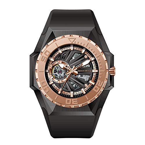 REEF TIGER Herren Tourbillon Automatik mit Edelstahl Armband RGA6903S (RGA6903S-TBBR) von REEF TIGER