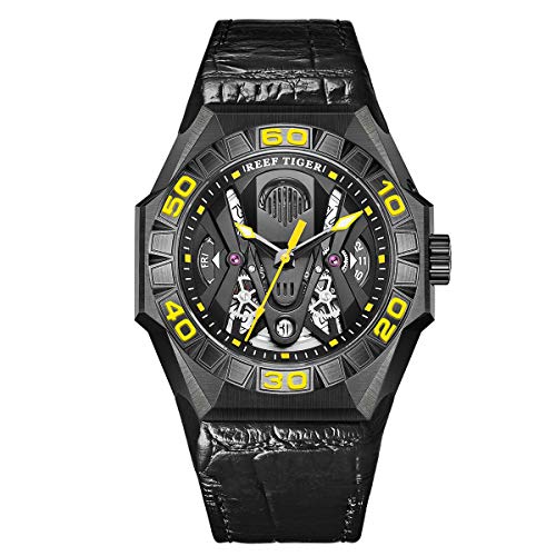 REEF TIGER Herren Tourbillon Automatik mit Edelstahl Armband RGA6912 (RGA6912-BBGL) von REEF TIGER