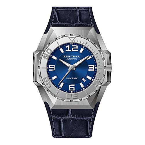 REEF TIGER Herren Uhr analog Automatik mit Leder Armband RGA6903 (RGA6903-YLL) von REEF TIGER