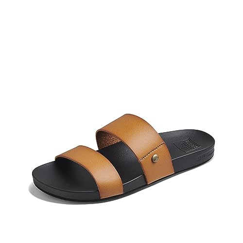 REEF Cushion Vista Fashion Slide Damen-Sandale, veganes Lederriemen, ultraweiches gepolstertes Fußbett, Cognac Black, 8 REEF Cushion Vista Fashion Slide Damen-Sandale, veganes Lederriemen, ultraweiches gepolstertes Fußbett, Cognac Black, 8 von Reef