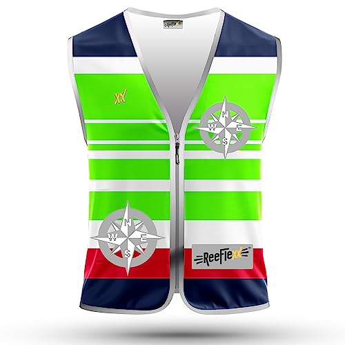 REEFLEXX Herren-Fahrradweste - Stylische Warnweste mit auffälligen Farben/Mustern und starken Reflektoren - Erhöhte Sichtbarkeit im Straßenverkehr. von REEFLEXX