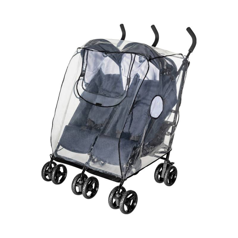 Reer Universal Regenschutz für Zwillingskinderwagen transparent von reer