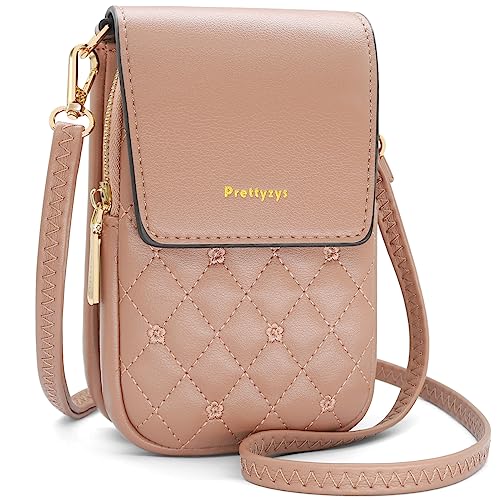 Handytasche zum Umhängen Klein Handy Umhängetasche PU Leder Damen Umhängetasche, Crossbody Handytasche Geldbörse mit Verstellbar Schultergurt, Handy Schultertasche für Handy unter 6,9 Zoll (Rosa) von REETEE