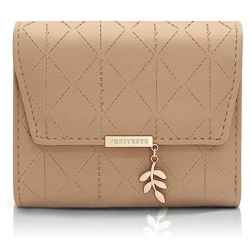 REETEE Damen Geldbeutel aus Weichem Veganem Leder Kleine Portemonnaie Damen mit Vielen Fächern, Mini Portmonee Damen mit Münzfach und Kartenfächer Frauen Geldbörse (Kamel-1) von REETEE