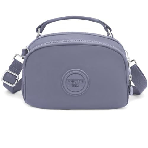 REETEE Kleine Umhängetasche Damen Wasserdicht Nylon Crossbody Bag Damen mit Mehreren Taschen,Stylisch Handtasche Damen Umhängetasche mit Abnehmbar Schultergurt (grau) von REETEE