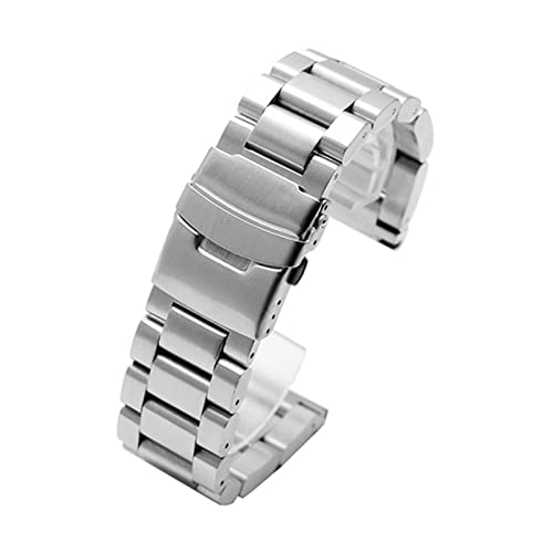 REFKIT Solide Verdickung 5,5 mm 316L Edelstahl Uhrenarmbänder Silber 22 mm 24 mm 26 mm Metall Uhrenarmband (Color : Silvery, Size : 24mm) von REFKIT