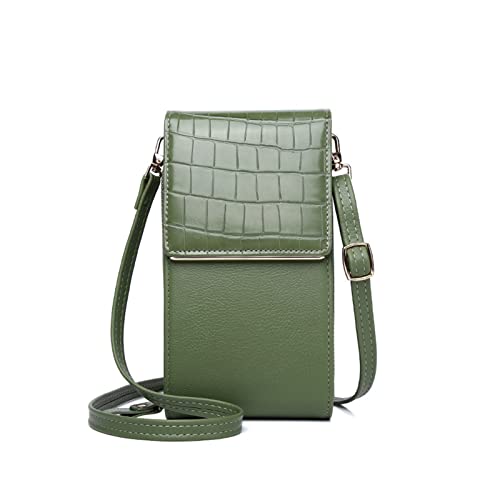 REFKIT Tasche for Damen, Handytasche, multifunktionale Damen-Geldbörse mit Einer Schulter, schräger Abdeckung, Mini-Geldbörse mit Steinmuster (Color : Green) von REFKIT