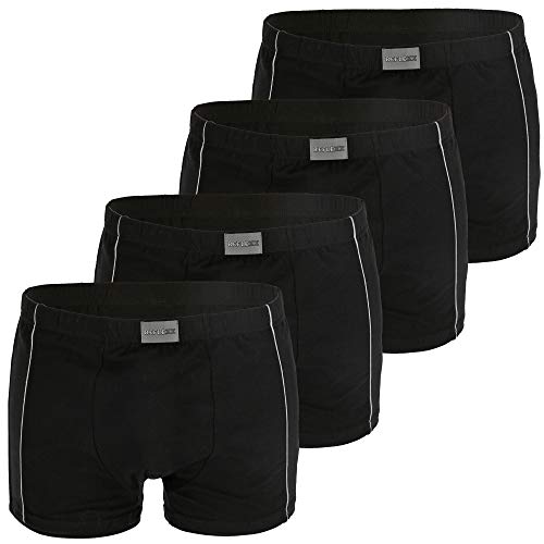 REFLEXX Boxershorts Herren schwarz - 4er oder 8er Pack Herren Boxershort mit 95% Baumwolle - Übergrößen 2XL 3XL 4XL (Gr.8 / XXL, 4er Pack schwarz) von REFLEXX