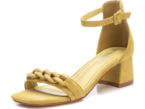 REFRESH Damen-Sandalen mit Schnallenverschluss, Farbe: Schwarz, Größe 37, gelb, 41 EU von REFRESH