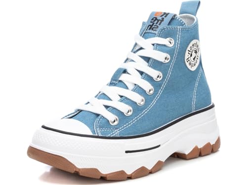 REFRESH - Damen-Sneaker mit Reißverschluss, Farbe: Blau, Größe: 37, Jeans, 38 EU von REFRESH