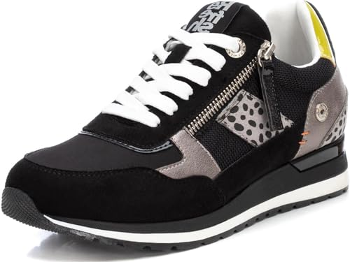 REFRESH - Damen-Sneaker mit Reißverschluss, Farbe: Weiß, Größe: 37, Schwarz , 36 EU von REFRESH