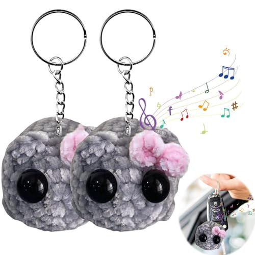 REGAPOG Sad Hamster Mit Sound, Hamsti Schlüsselanhänger, Hamster Meme Mit Violine Sound, Hamsti Mit Sound Handgestrickte Sad Hamster Kuscheltier, Mutmacher Geschenk Für Freunde Partner (2PCS) von REGAPOG