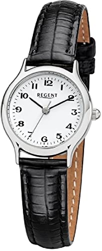 Damenuhr Quarz Lederband rund 24mm Regent F-1416 (Stahl arabisch) von REGENT