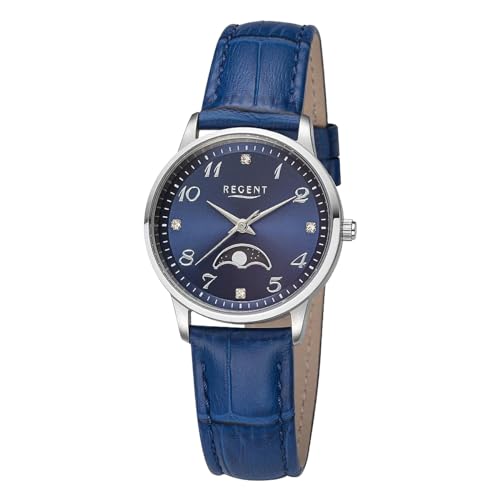 REGENT Damen Armbanduhr Analog Lederarmband blau UR2112552 Analoguhr REGENT Damen Armbanduhr Analog Lederarmband blau UR2112552 Analoguhr von REGENT