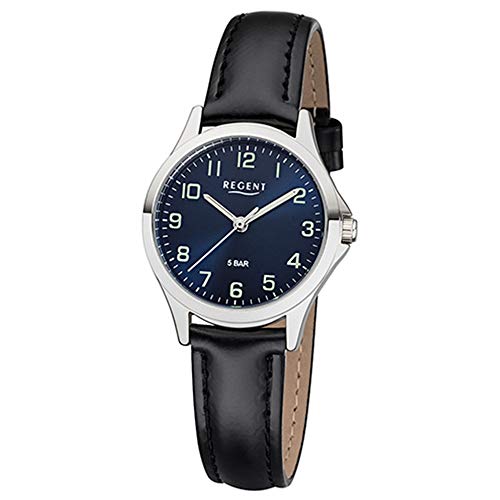 Regent Damen Analog Quarz Uhr mit Leder Armband 12111163 von REGENT