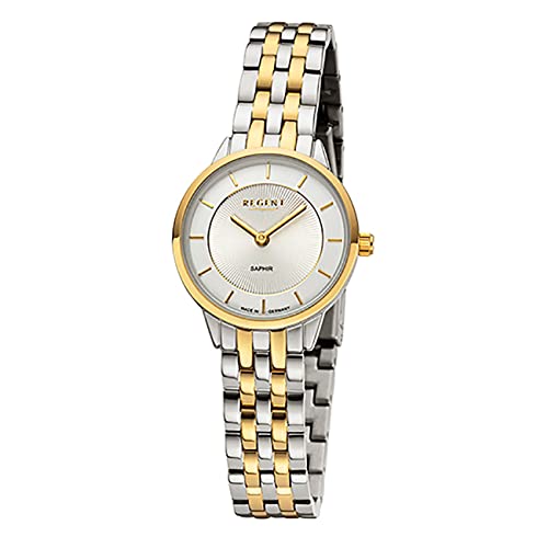 REGENT Damen Uhr GM-2127 Metallband Armbanduhr Metallarmband Analog Bicolor URGM2127 Analoguhr von REGENT