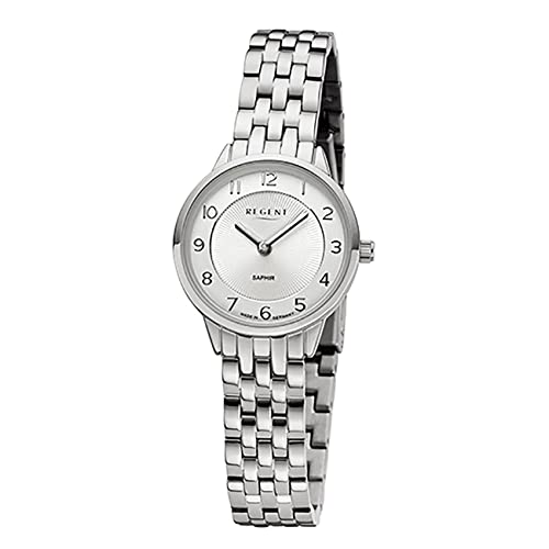 REGENT Damen Uhr GM-2128 Metallband Armbanduhr Metallarmband Analog Silber URGM2128 Analoguhr von REGENT