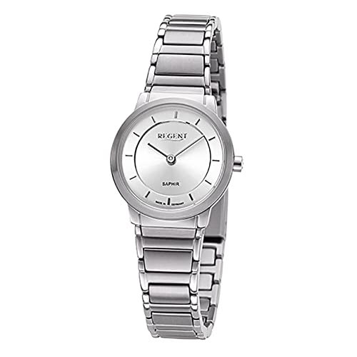 REGENT Damen Uhr GM-2130 Metallband Armbanduhr Metallarmband Analog Silber URGM2130 Analoguhr von REGENT