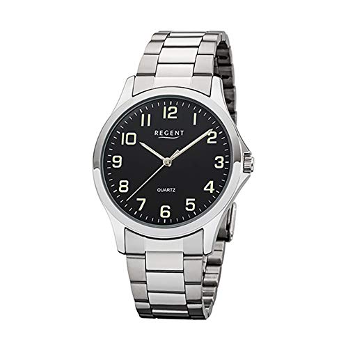Regent Herren Analog Quarz Uhr mit Metall Armband 11150620 von REGENT