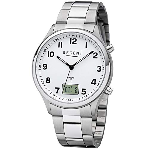 Regent Herren Analog-Digital Quarz Uhr mit Edelstahl Armband 11030183 von REGENT