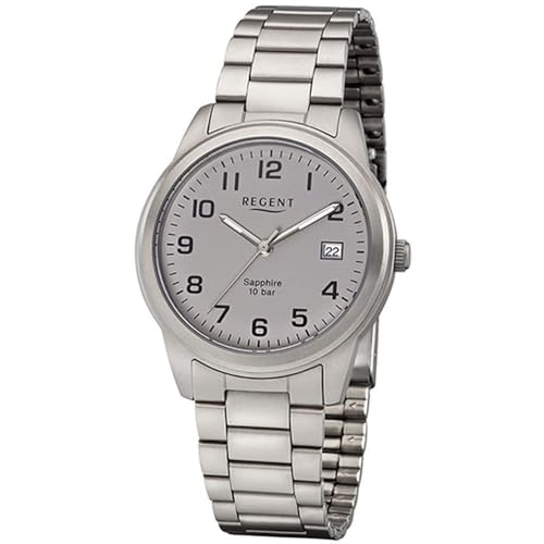 REGENT Herren-Armbanduhr Titan analog Quarz Titanband W-0205 von REGENT