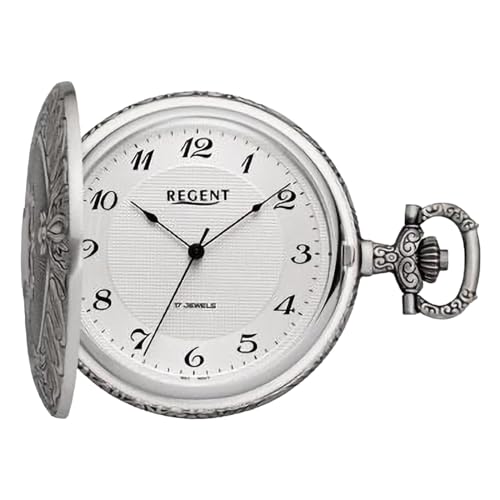 REGENT Herren Taschenuhr Analog Gehäuse grau URP725 Analoguhr von REGENT